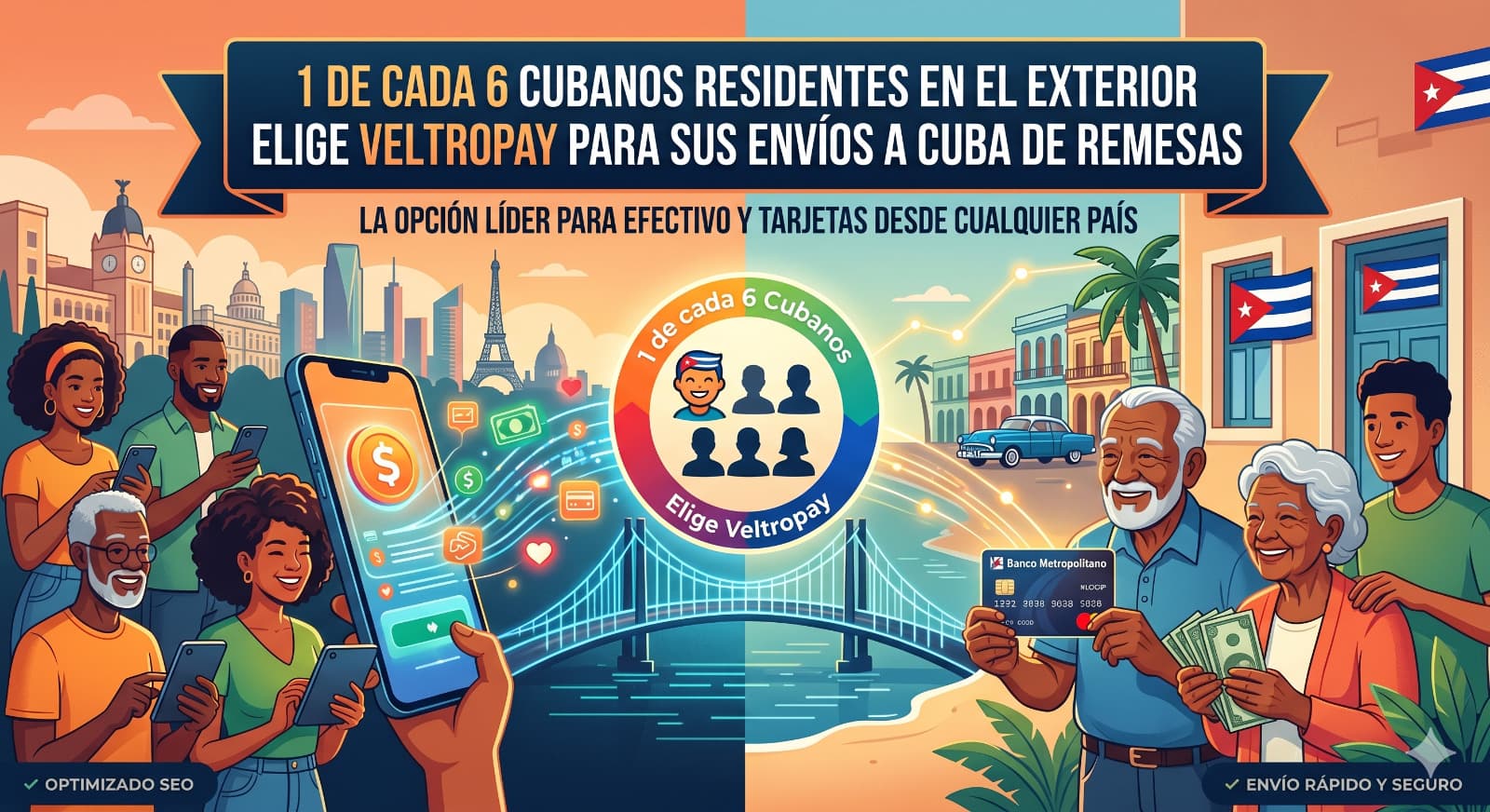 1 de cada 6 cubanos residentes en el exterior elige Veltropay para sus envíos a Cuba de remesas