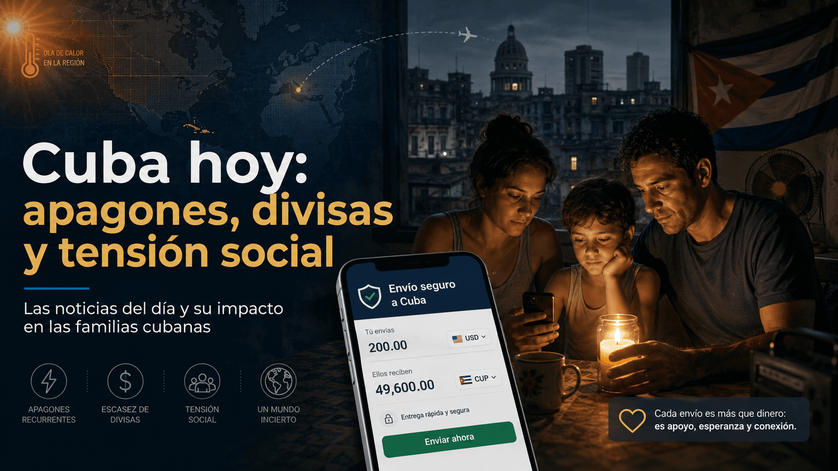 Cuba hoy: apagones, presión social, divisas y un mundo cada vez más inestable