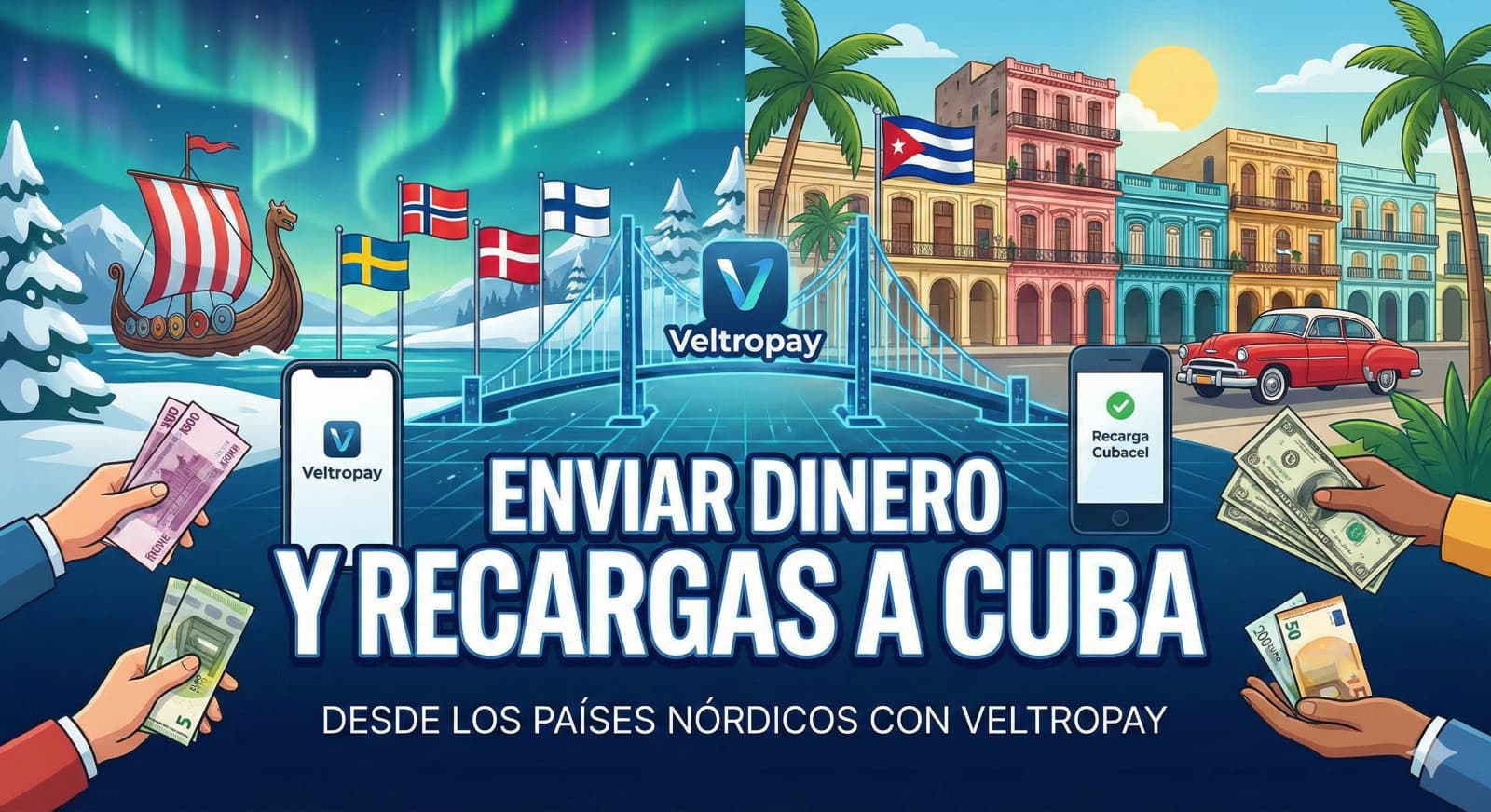 Enviar Dinero y Recargas a Cuba desde los Países Nórdicos: Tu Guía con Veltropay