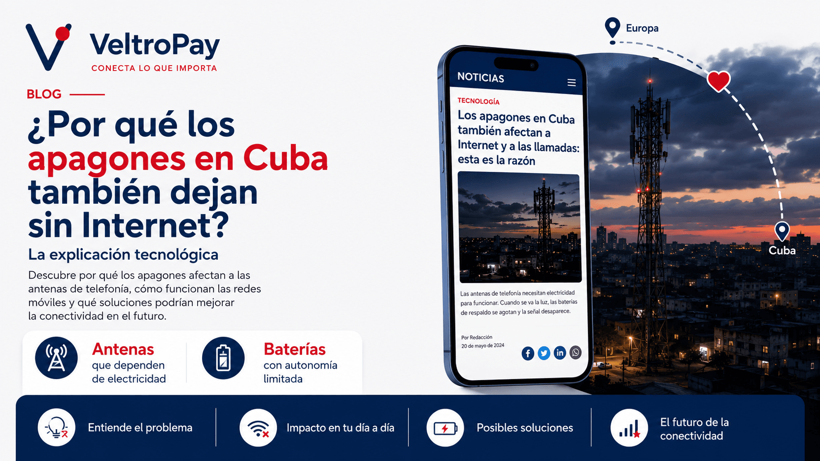 ¿Por qué los apagones en Cuba también dejan sin Internet? La explicación tecnológica